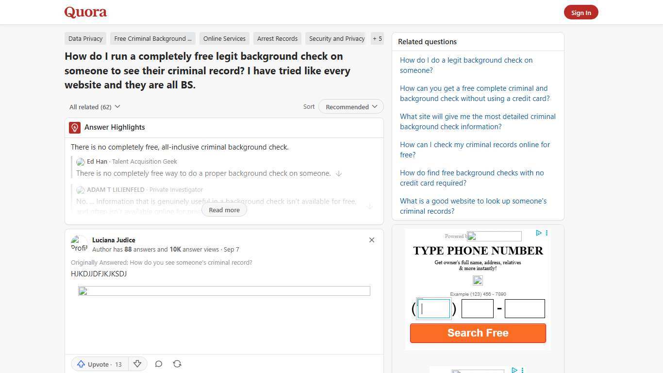 How to run a completely free legit background check on someone to see their criminal record - Quora